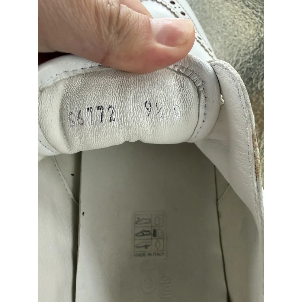 Gucci Men's White Leather Lace-up Sneakers Shoes Pre Owned US 9 1/2 - Picture 6 of 16